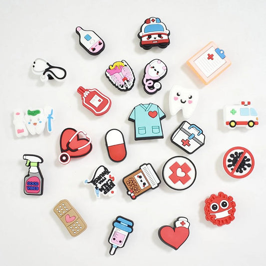 Medical Charm Collection - Nurse Charm, Doctor Charm, Pill Charm, Red Cross Charm